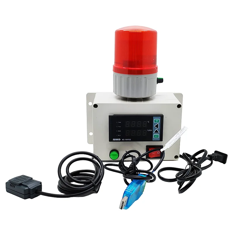 RS485 Easy-to-install air temperature and humidity controller sensor with greenhouse sound and light alarm and digital display