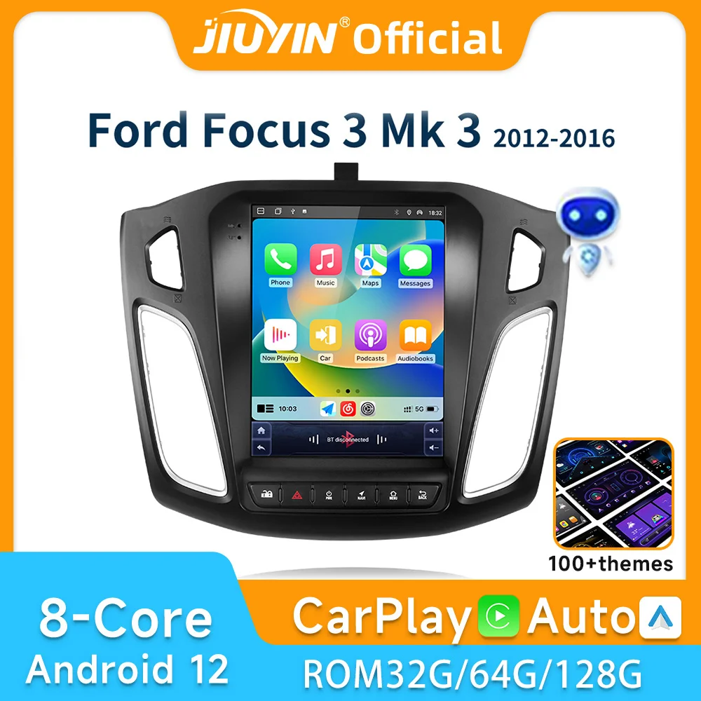 JIUYIN Android Stereo For Ford Focus 3 MK 3 2012-2014/2015/2016 Car Radio Multimedia Player GPS 2din Carplay Auto DVD 4G WIFI