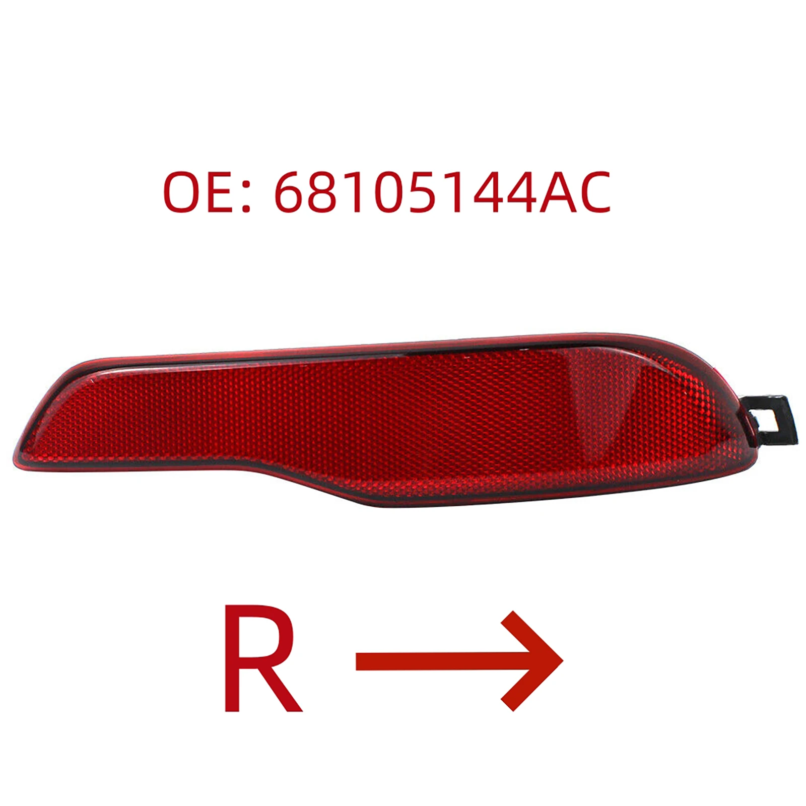 

LED Rear Right Bumper Reflector For Jeep Cherokee 2014-2018 68105144AC LED Red Lens Tail Brake Reflector Stop Signal Lamp
