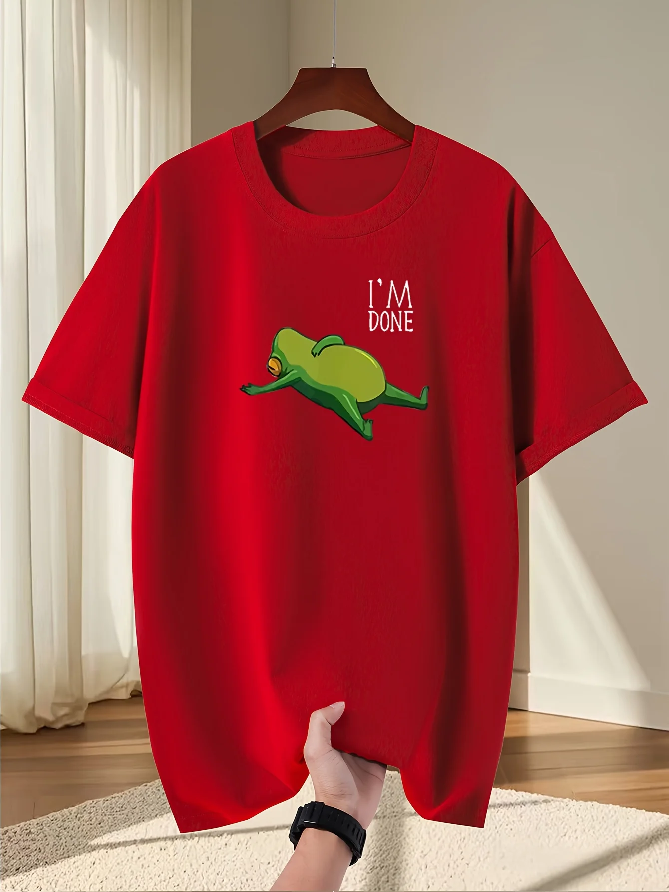 Ladies' Frog Letter Pattern T-shirt Breathable Basic Casual Style T-shirt Daily Commuting Soft Skin Friendly Wear