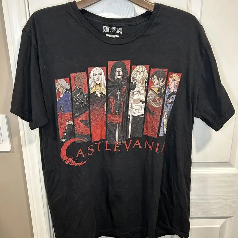 Castlevania Anime Netflix Official Merch Black Graphic T-shirt Size XL