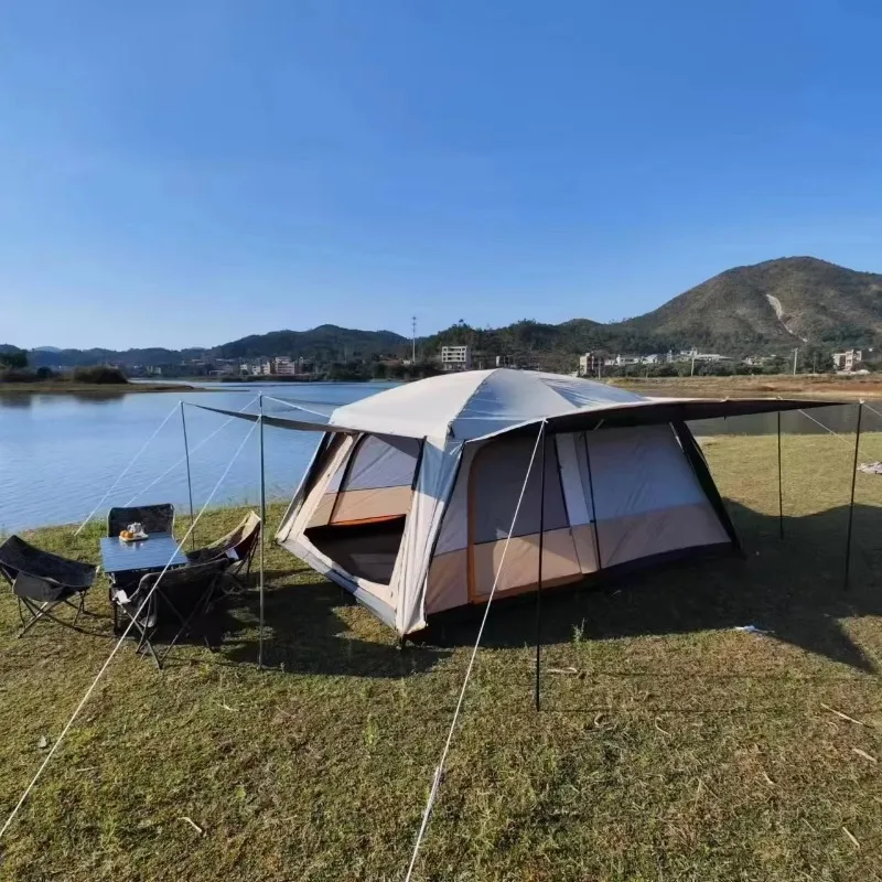 Fully Wrapped Camping Tent with Strong Sun Protection Family Tent Rainproof Outdoor Camping Tent