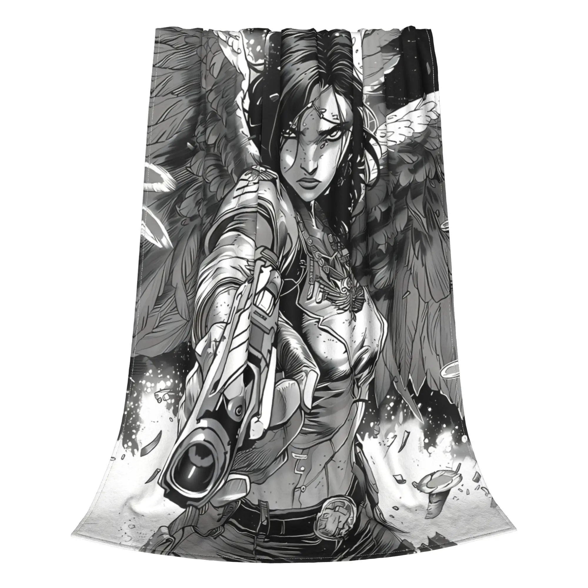 1PC Home Cute Room Decor Futuristic Blanket Throw Blanket Battle Angel Alita Novelty Warm Blanket All Season