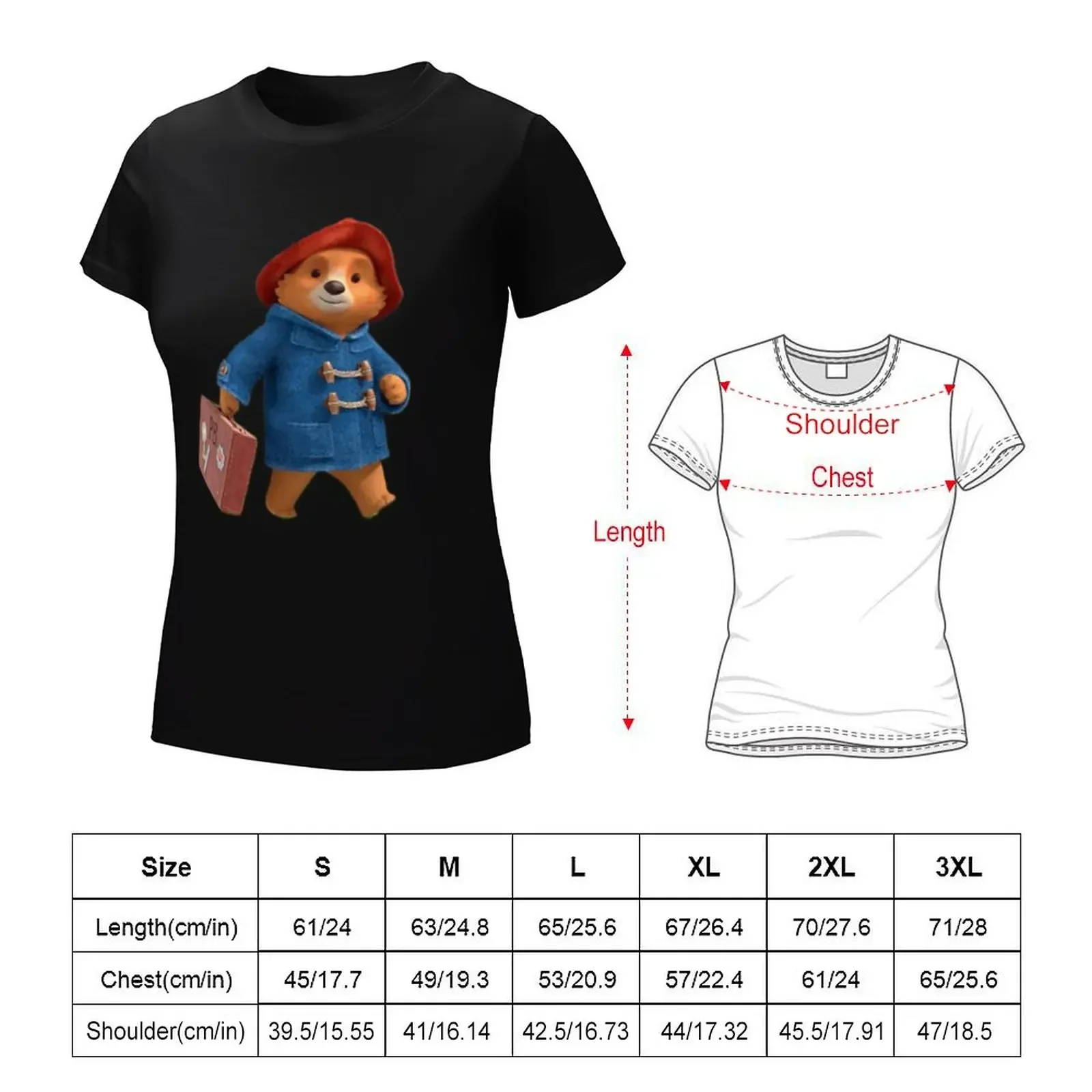 paddington bear (5) Camiseta de manga corta ropa linda camisas de entrenamiento para mujer