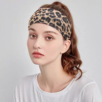 Women's Headbands Leopard Fashionable Personalized Sports Yoga Sweat Resistant Hairbands High Elasticity Hair Accessories Girls