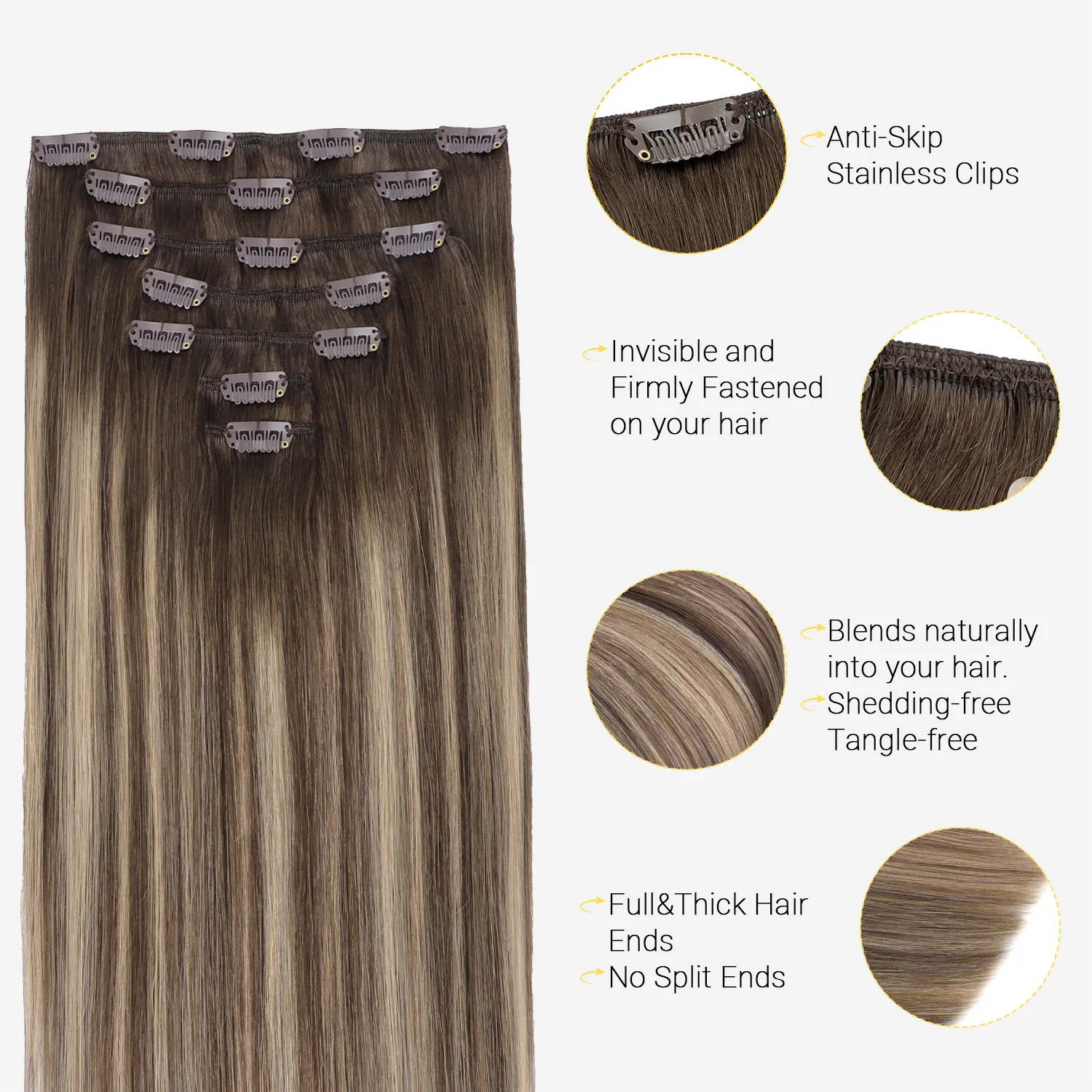 Sunmofavo Extension per capell - Seamless Clip In Hair Extensions Human Hair recensione e prezzo