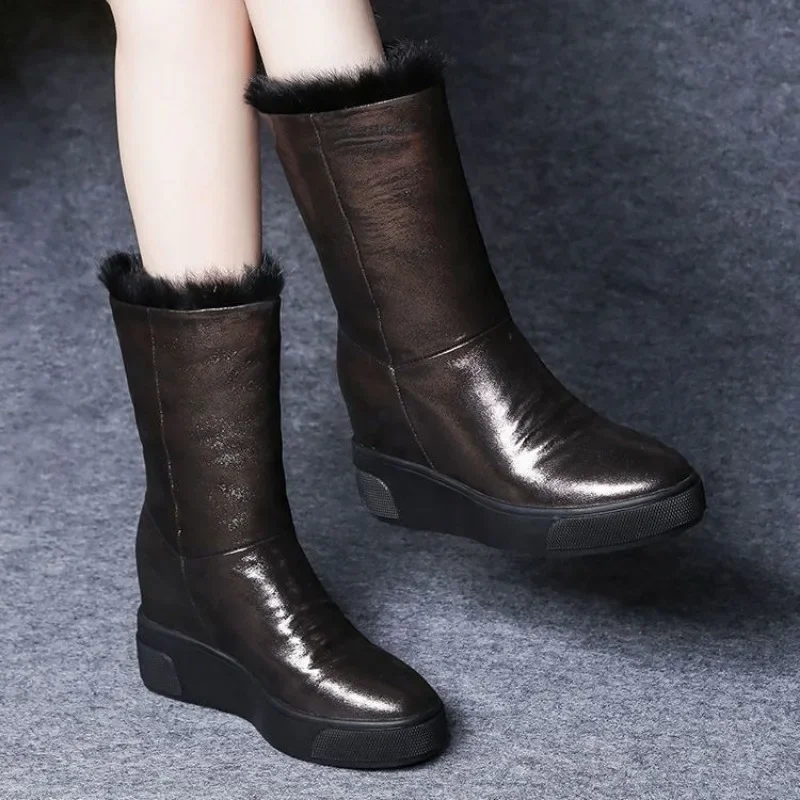 Padded New In Snow Boots for Women Elegant With Medium Heels Comfrtable High Quality Woman Shoes Comfortable Sale on Offer Y2k