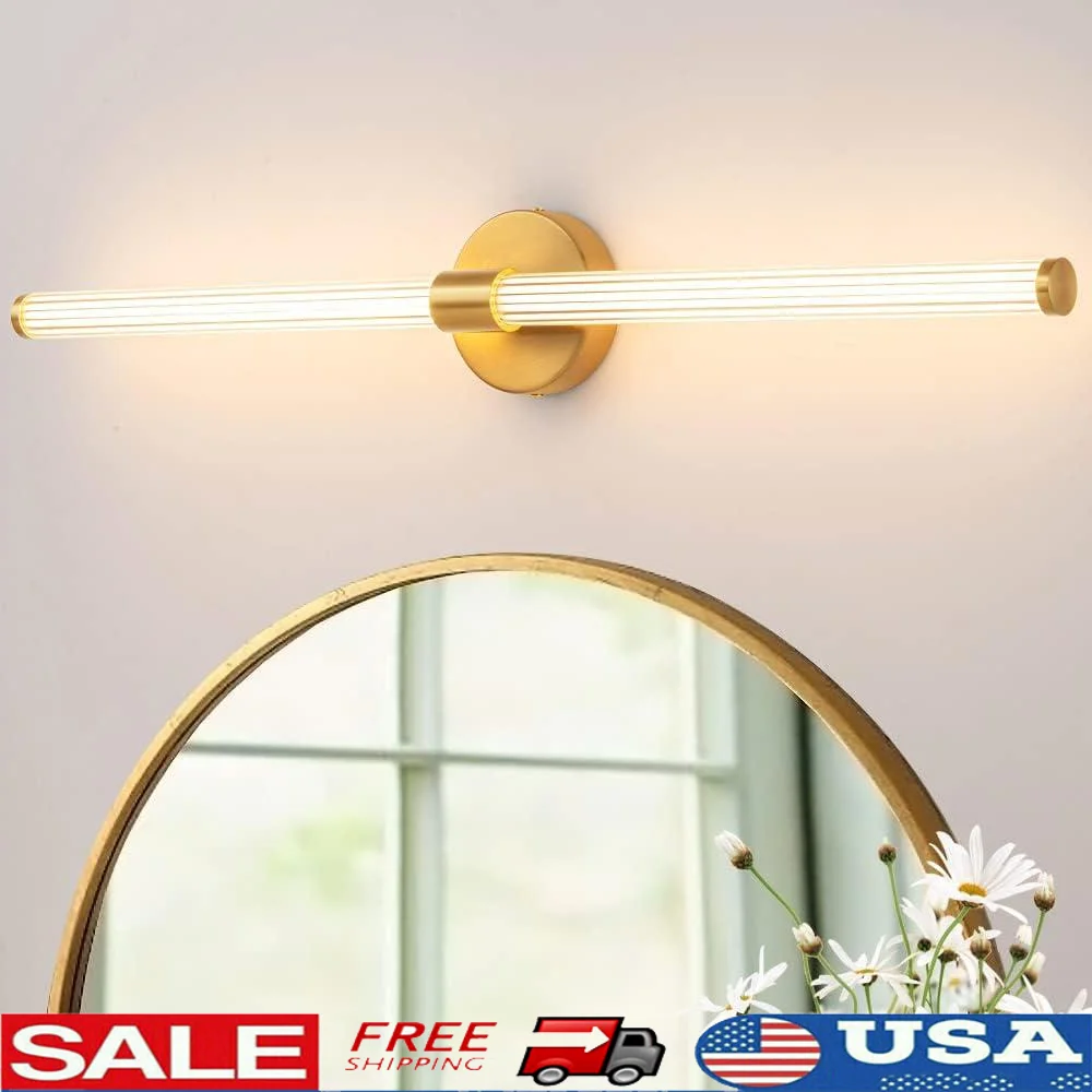 Dimmable LED Bathroom Vanity Light 360° Full Lighting Modern Wall Sconce Energy Efficient Acrylic Fixture Mirror and Makeup