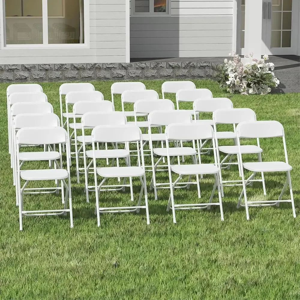 

20-Pack Durable Plastic Folding Chairs, Outdoor-Indoor Use, 350lb Capacity, Portable for Events, Weddings, Parties, and Picnics