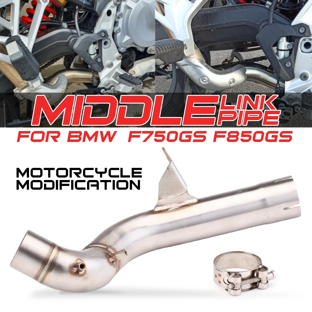 For BMW F750GS F850GS F750 GS 2018 2019 2020 Modified Escape Muffler Enhance Motorcycle Exhaust Middle Link Pipe Catalyst Delete