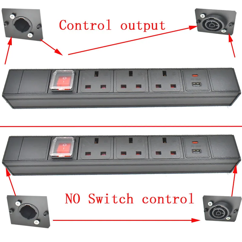 Imagem -04 - Strider-rui Nac3fpx Nac3mpx Pdu Suporte de Montagem Faixa de Potência uk Outlet Soquete Medidor de Potência Saída Usb pd 20w Carregamento Rápido