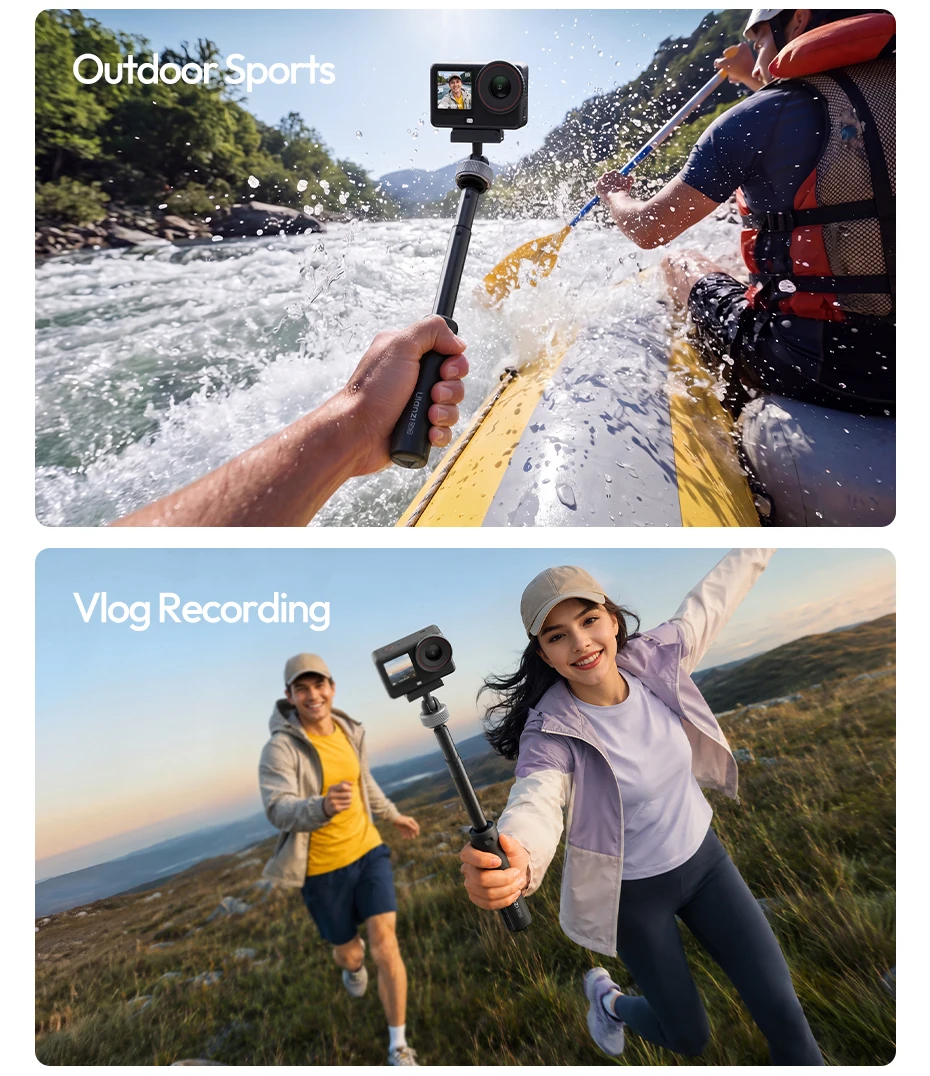 Ulanzi MT95 Portable Mini Tripod Selfie Stick for DJI Osmo Action 6/Nano 5/4/3 for Insta360 X5/X6 for Gopro Tripod for Vlog