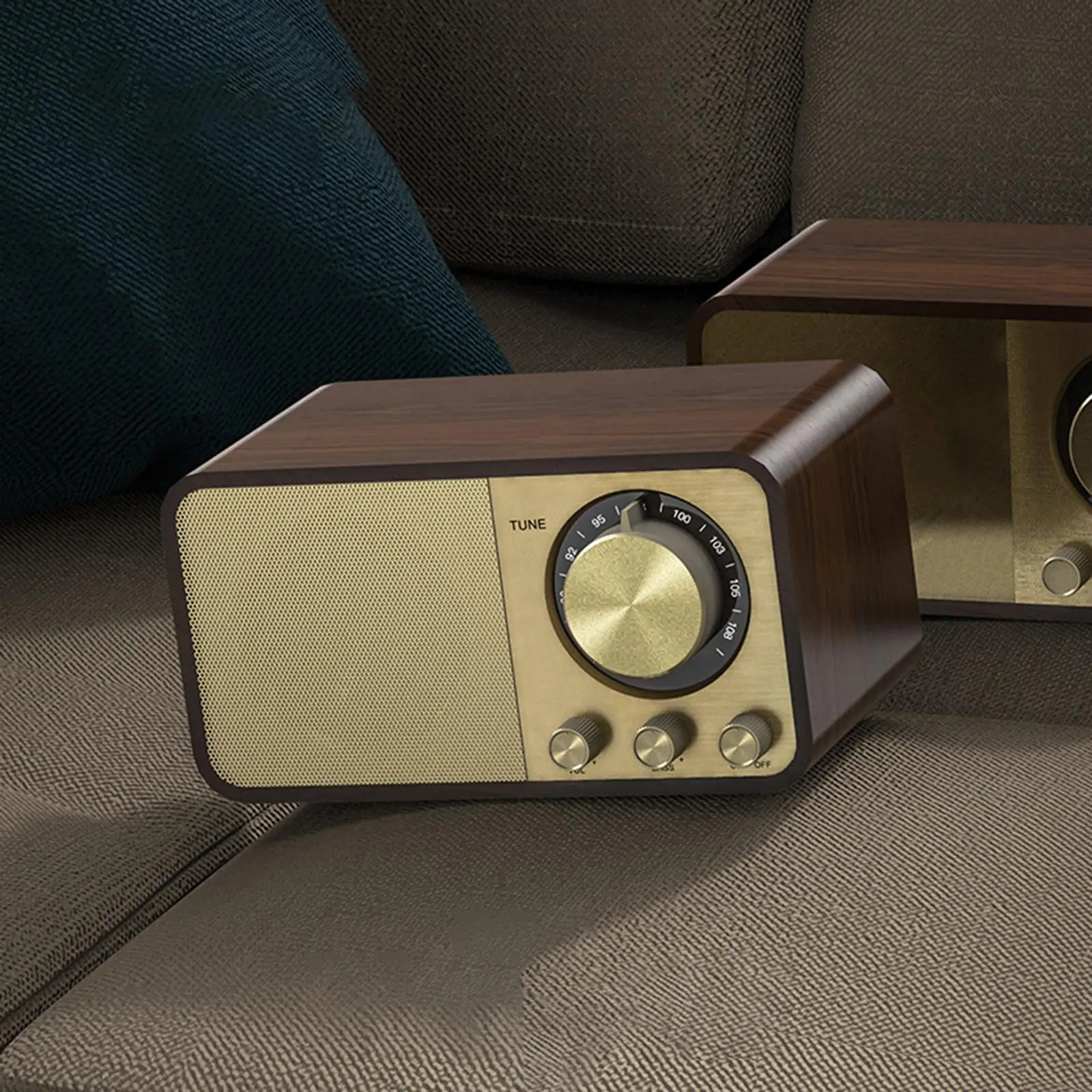 Portable Bluetooth Speaker Old Fashioned Wood Vintage Bluetooth 5.0 Wireless 5W