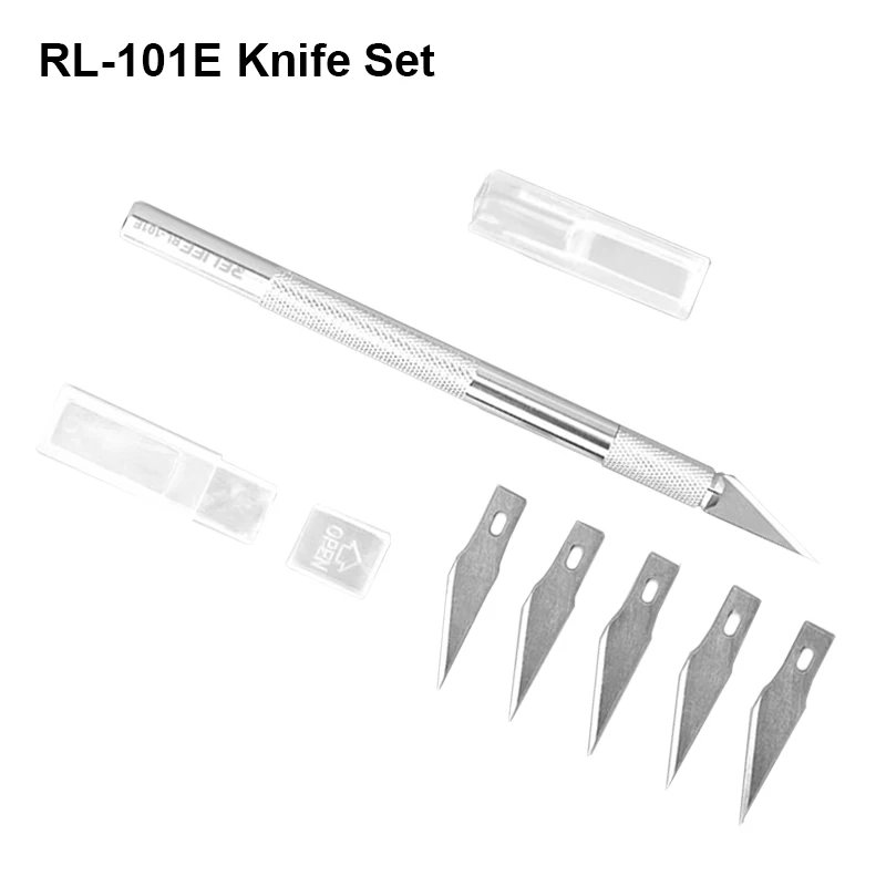 RELIFE RL-101E 6 Blade Carving Knife Set Original IC Chip BGA Motherboard Hard Disk PCB Circuit Board Repair Thin Blade