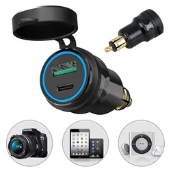 1x adattatore per caricabatterie USB doppio per presa DIN per moto per BMW F800 F650 F700 R1200 GS R1200RT ricarica rapida 3.0 Dual USB