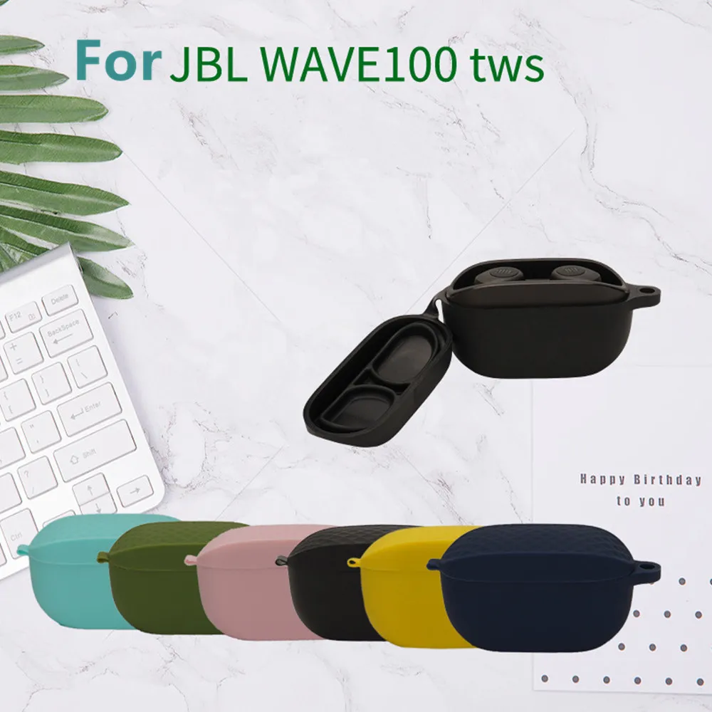 For JBL Wave 100TWS Case Solid Color Earphone Cover Fundas for JBL 100W Shell Soft Shockproof Silicone Hearphone Accessories