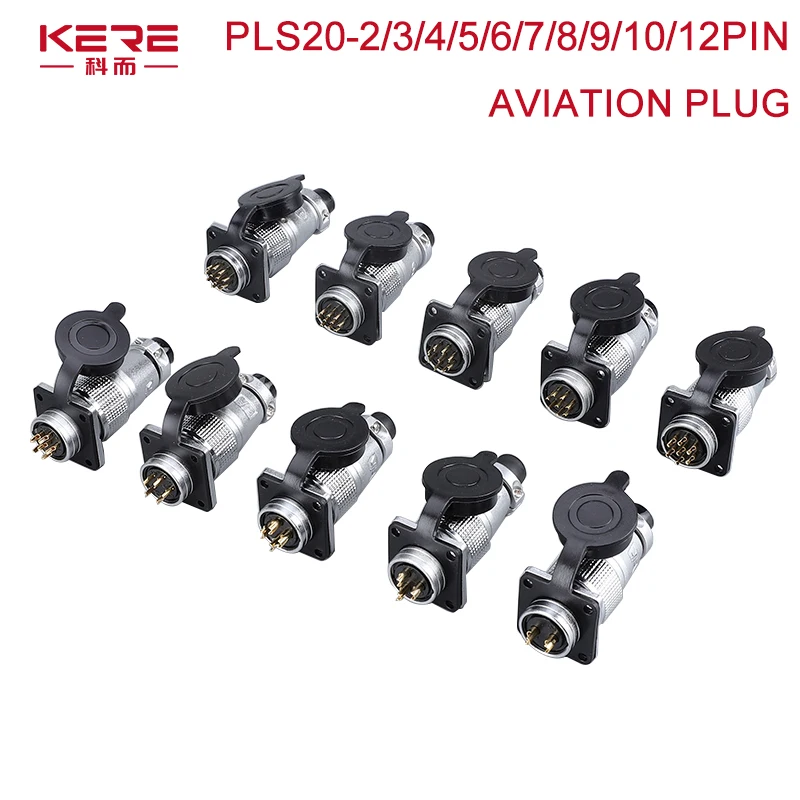 

KERE WS20 TP20 PLS20 Aviation Connector 2/3/4/5/6/7/8/9/10/12 Pin Air Carrier Male Female Plug Connector Opening Diameter 20mm