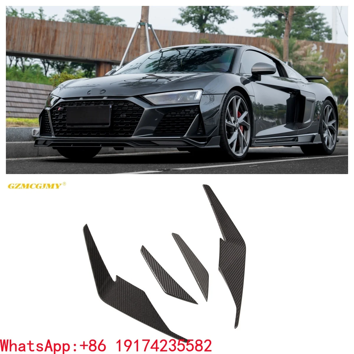 

High Quality 2019-2023 R8 Car Bumper Side Decorative Panel Suitable for A-u-d-i R8 Front Bumper Duckwing