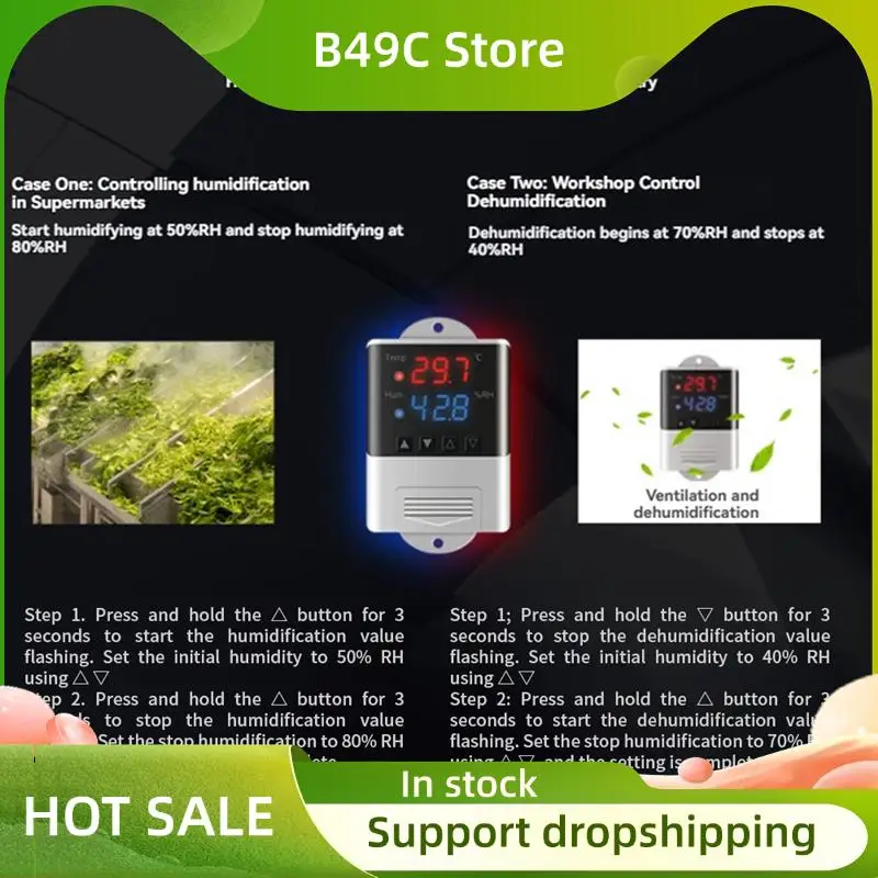 B49C Smart Home Wireless DTC3200 Wifi Temperature Controller With SHT20 Sensor For Aquarium Thermostat