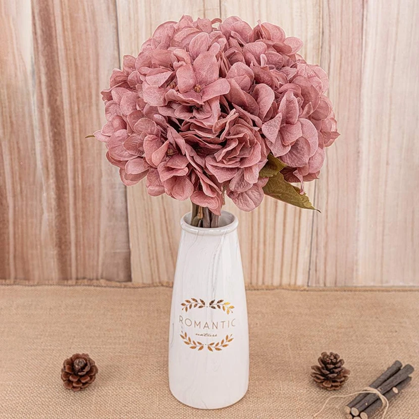 

1pc Artificial Flowers European Silk Hydrangea Vases Home Table Decor Wedding Decorative Plants Garden Festival Wreath Material