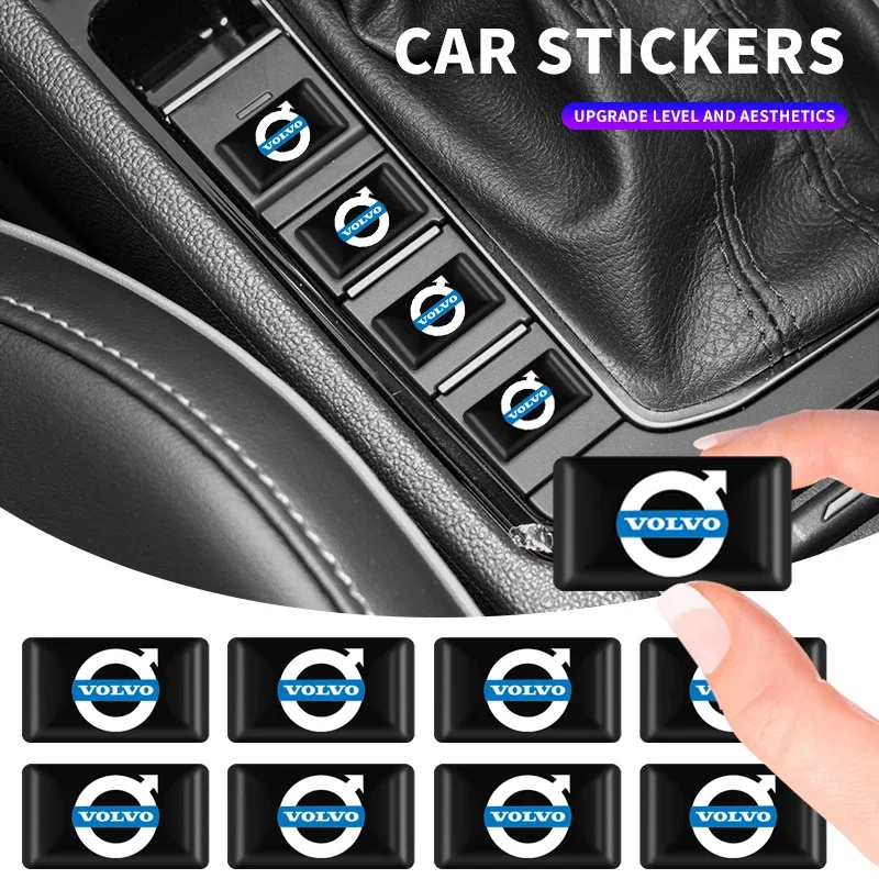 

10 шт. автомобильные аксессуары, 3D эмблема из эпоксидной смолы, наклейки для салона автомобиля для Volvo XC90 XC60 C30 T6 S60 C70 XC40 V40 XC70 V70 V60