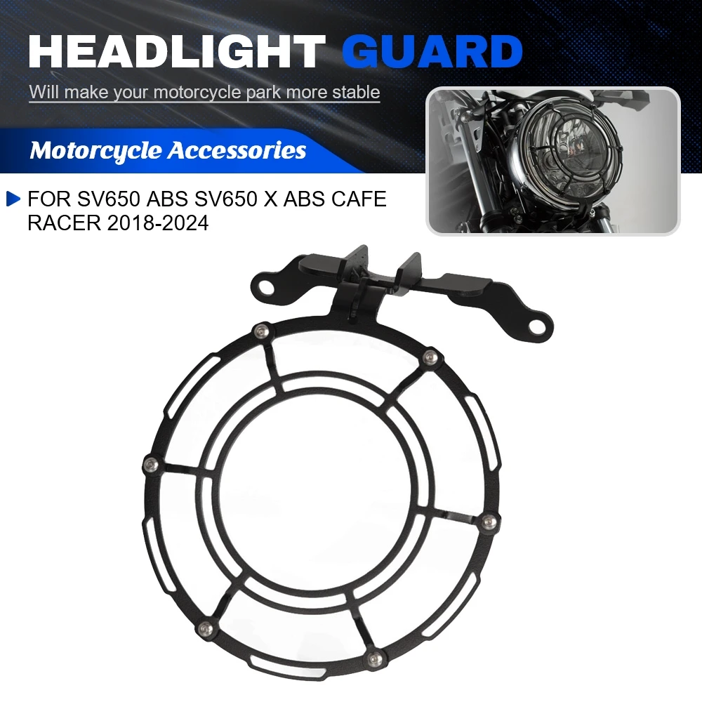 

Motorcycle Headlight Head Light Guard Protector Cover Protection Grill For Suzuki SV650 ABS SV650 X ABS Cafe Racer 2018-2024