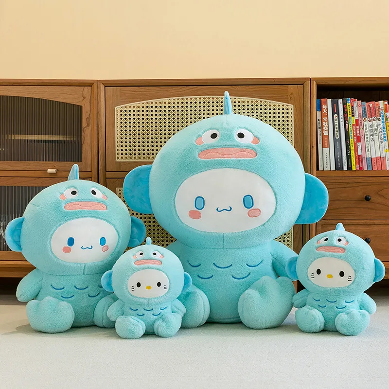 約28cm サンリオ ハンギャドン ハローキティ シナモロール 変身人魚人形枕 ストレス解消と癒しのおもちゃ 睡眠仲間