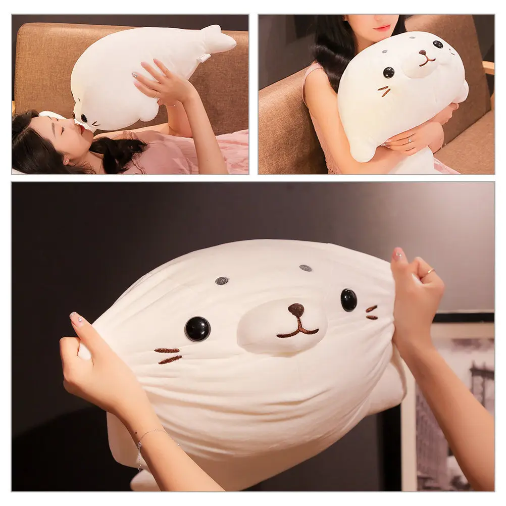 

Seal Stuffed Animal Soft Skin-Friendly Soft Simulation Seal Handcrafted Comfort Hugging Decorative Pillow Home Decor