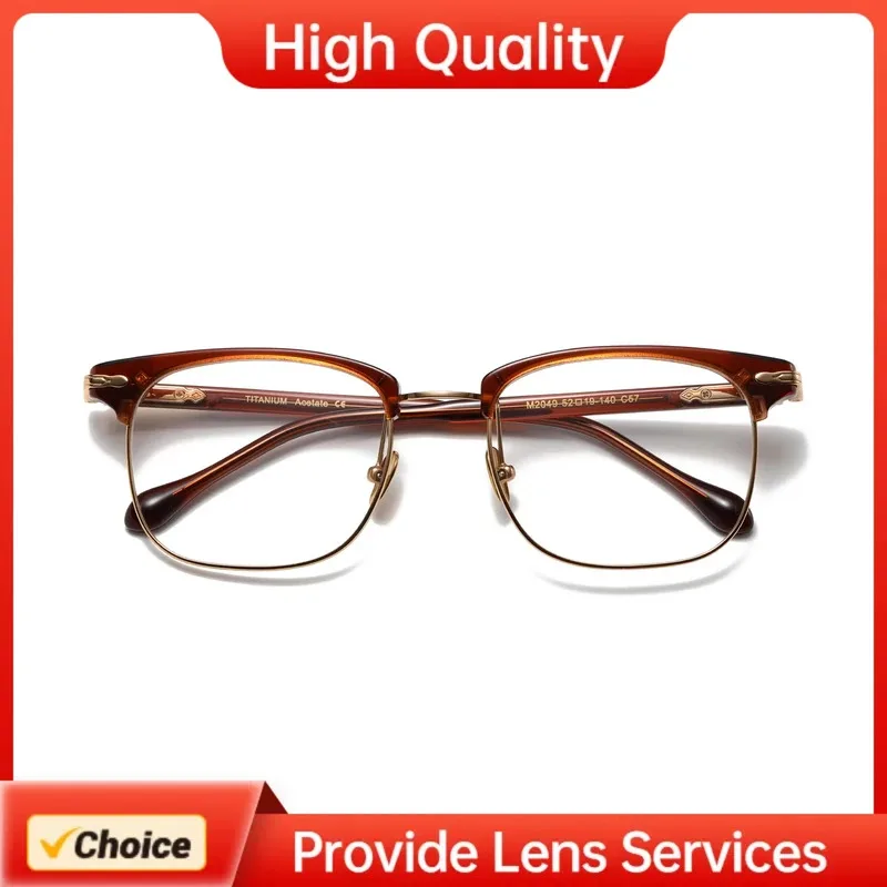 MATSUDA Same Style M2049 Fashion High Quality Pure Titanium Acetate Glasses Frame Handmade Eyebrow Eyeglasses Frames Men Women