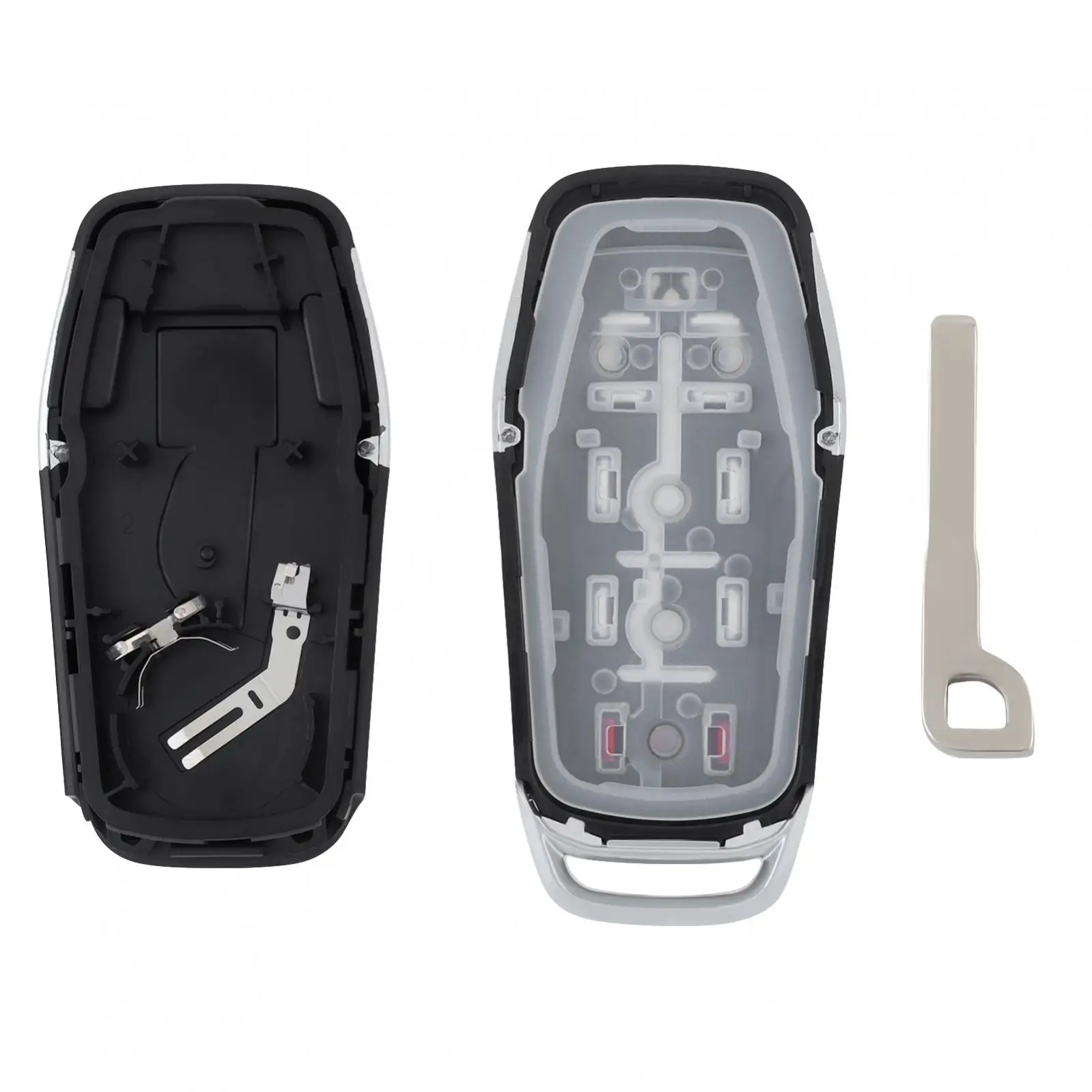 فورڈ / لنکن کے لیے 5 بٹن کی تبدیلی کلیدی فوب کور کیس فٹ، پہننے سے بچنے والی کی لیس انٹری ریموٹ کلید فوب شیل