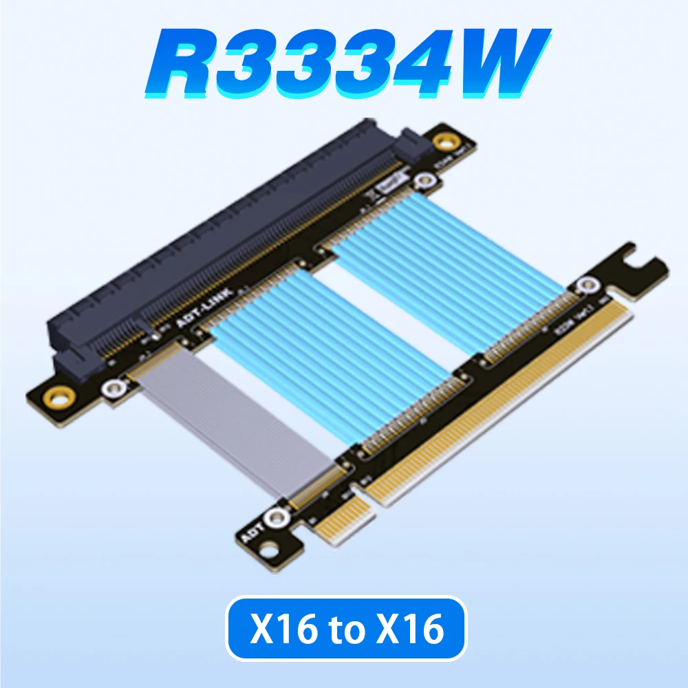 

R3334W Райзер PCIe 4,0 X16 видеокарта для PCI-E 16x слот Удлинительный кабель штекер-гнездо для GTX3080 RX5700xt удлинитель