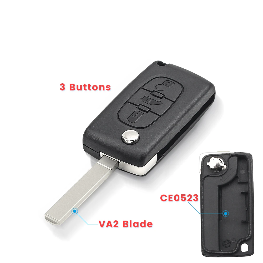 KEYYOU 3 przycisk dla Peugeot Partner Citroen Berlingo HU83 VA2 ostrze CE0523 CE0536 etui z klapką obudowa pilota z klucz samochodowym Shell Fob