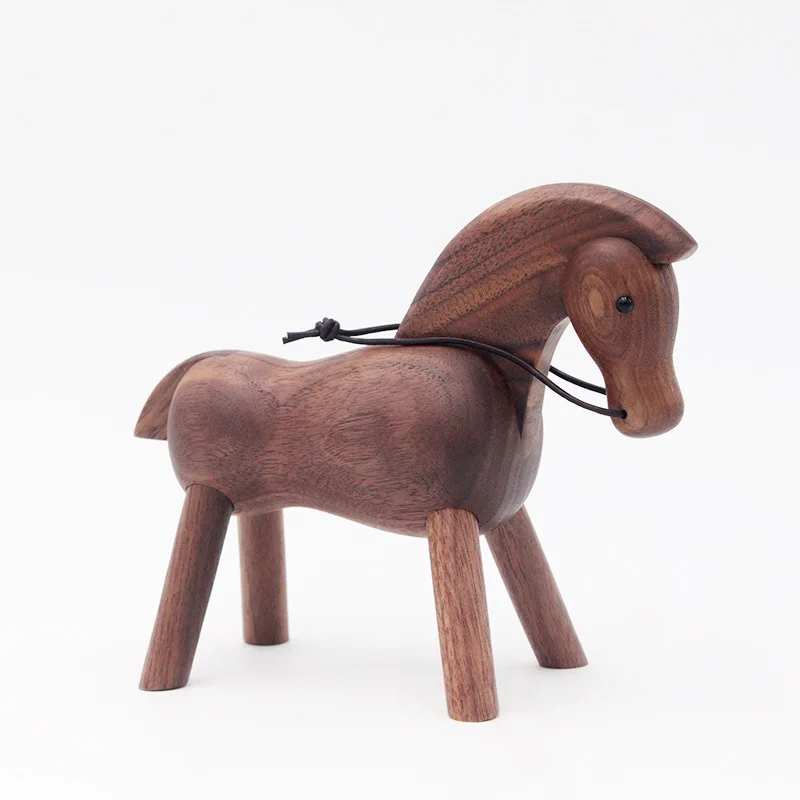 Creative living room decorations, animal wood toys, ponies, solid wood products, ornaments, solid wood crafts, ornaments