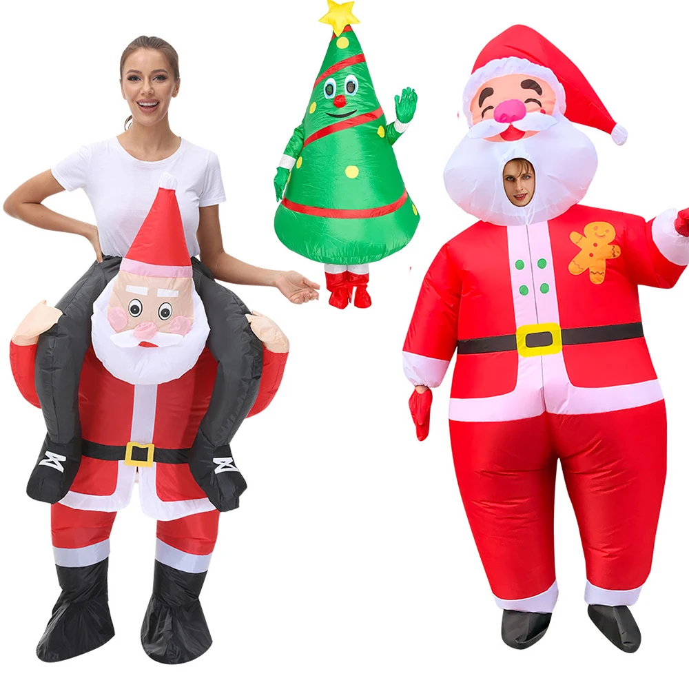 

Halloween Inflatable Garment Christmas Inflated Santa Claus Snowman Tree Cosplay Costume Carnival Xmas Party Festival Props