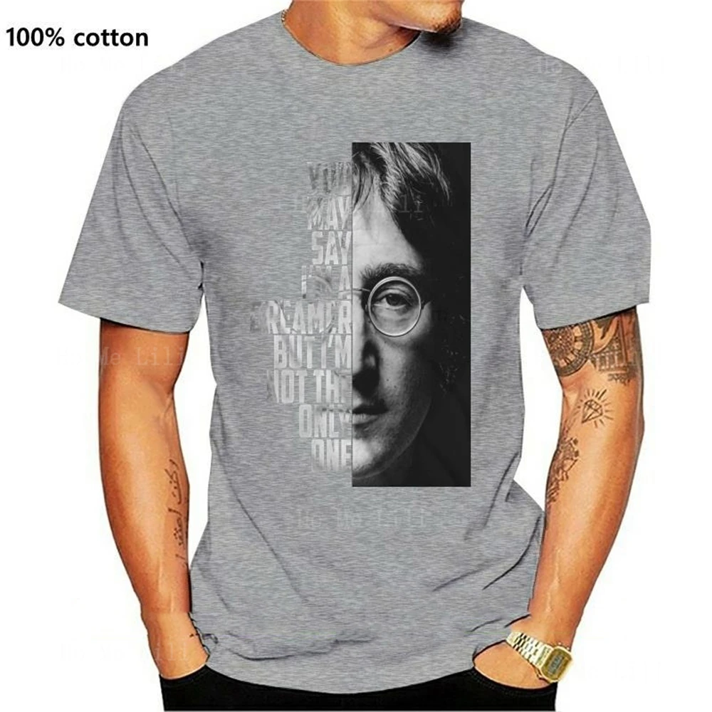 John Lennon Imagine Song Lyric Art Men\'s   Women\'s Tee Oversized T Shirt