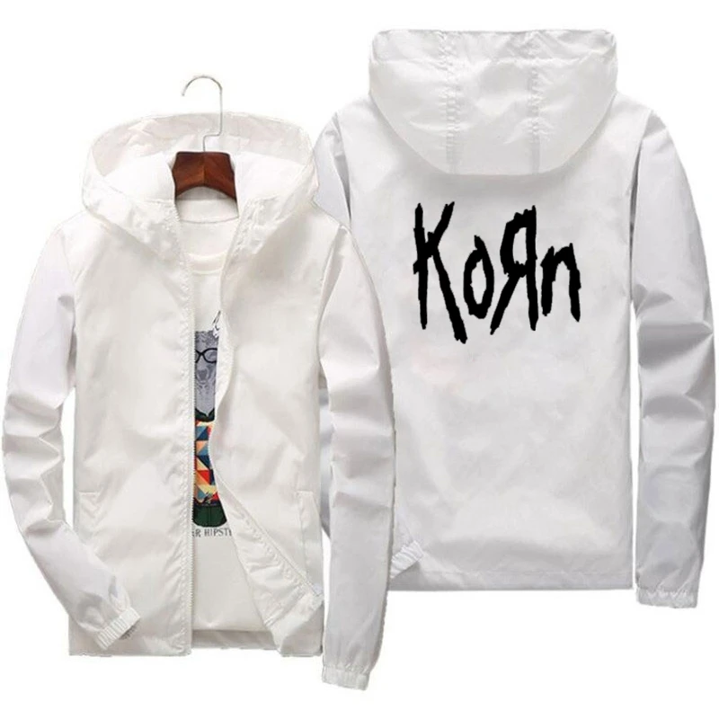 2024 Men\'s Korn rock band jacket metal music fashion outdoor clothes funny windproof hoodie plus size S-7XL