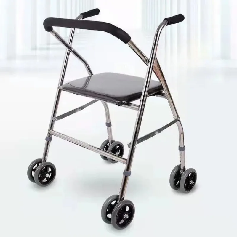 

Foldable Wheelchair Lightweight Portable Mobility Chair Travel Transport Chair with Footrest Compact Design for Elderly