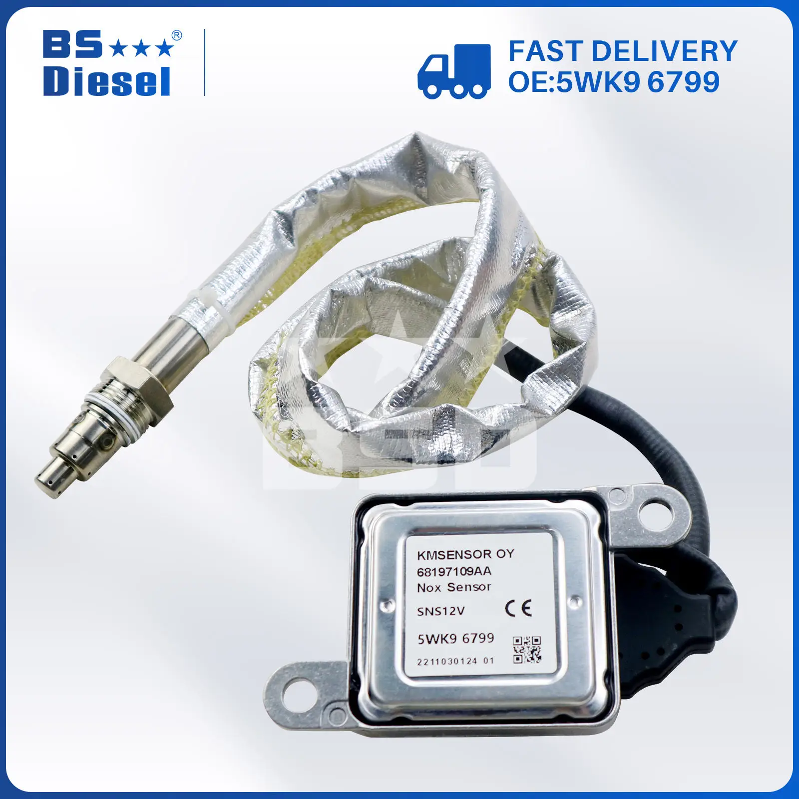 Auto Sensor 12V Nitrogen Oxide Sensor 5WK9 6799,68197109AA For Dodge Ram 2500 3500 6.7L Engine (1)Piece/Lot