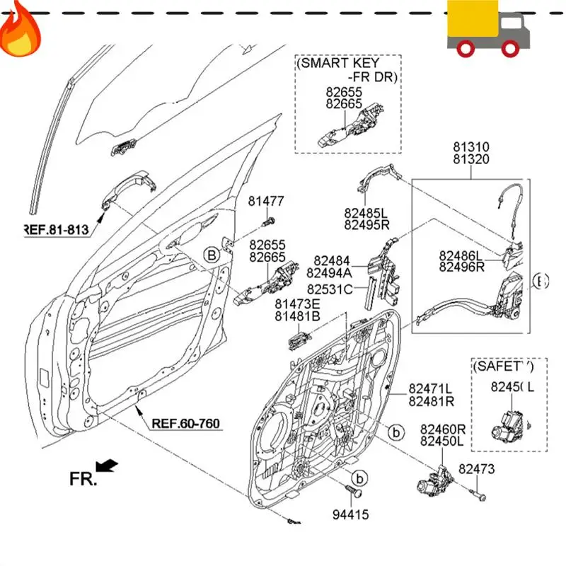 

1Pair Car Door Electric Window Motor Assembly 82450-D3000 82460-D3000 For Hyundai Tucson 2016-2021 83460D3000 83450D3000
