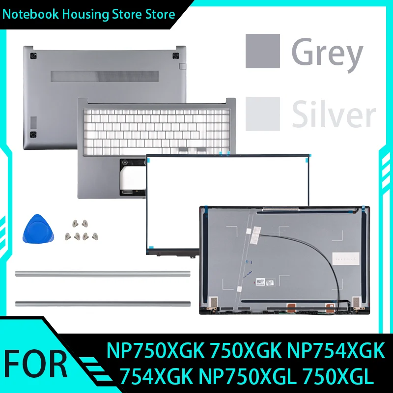 Nueva carcasa para portátil NP750XGK 750XGK NP750XGL 750XGL NP754XGK 754XGK: cubierta trasera de la pantalla LCD, marco frontal, reposamanos, carcasa 
