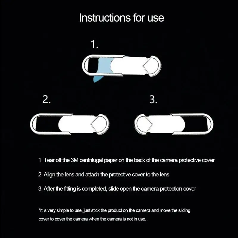 652f軽量ウェブカメラカバー、6PCS Webカメラのプライバシーブロッカーのセットブラック