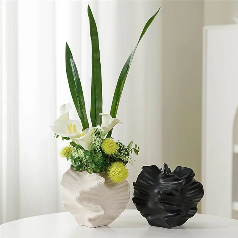 ABNM Coral Vase Nordic Art Container For Flower Pampas Grass Vase Living Room Tabletop Centerpieces Decor Black A Durabl