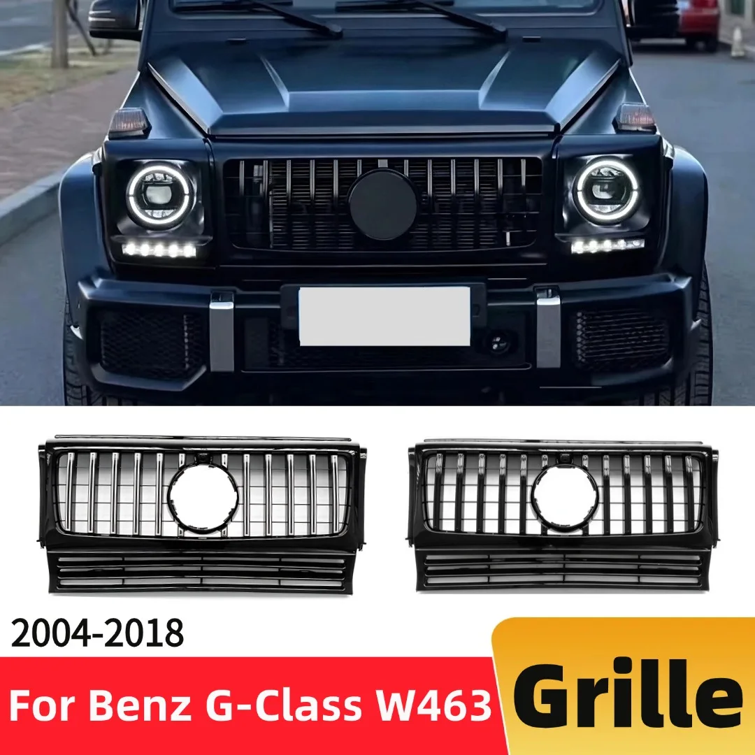 Inlet Mesh Trim Styling Front Bumper Mask Grille Grill Glossy Black GT Style For Mercedes Benz G-Class W463 2004-2018(Old Model)