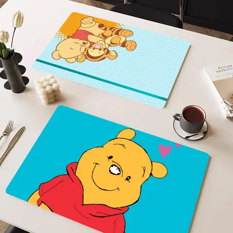 Winnie The Pooh Bear 빠른 건조 접시 매트, 프린트 주방 미끄럼 방지 커피 컵 패드, 배수 매트, 식기류 컵 병 플레이스매트