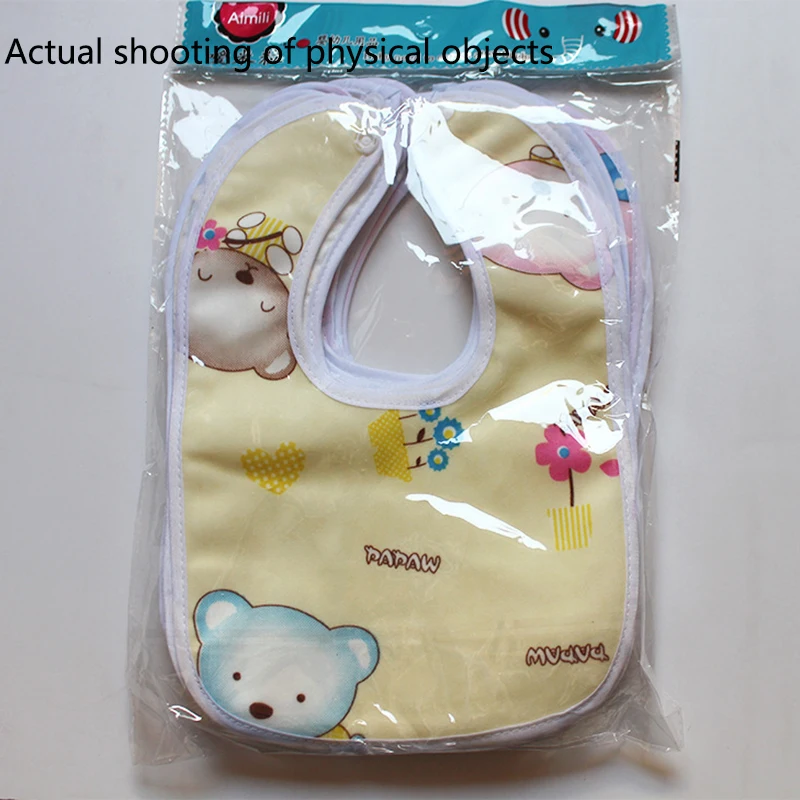 Cute random cartoon pattern baby button saliva towel, crystal velvet saliva towel, random pattern, random color