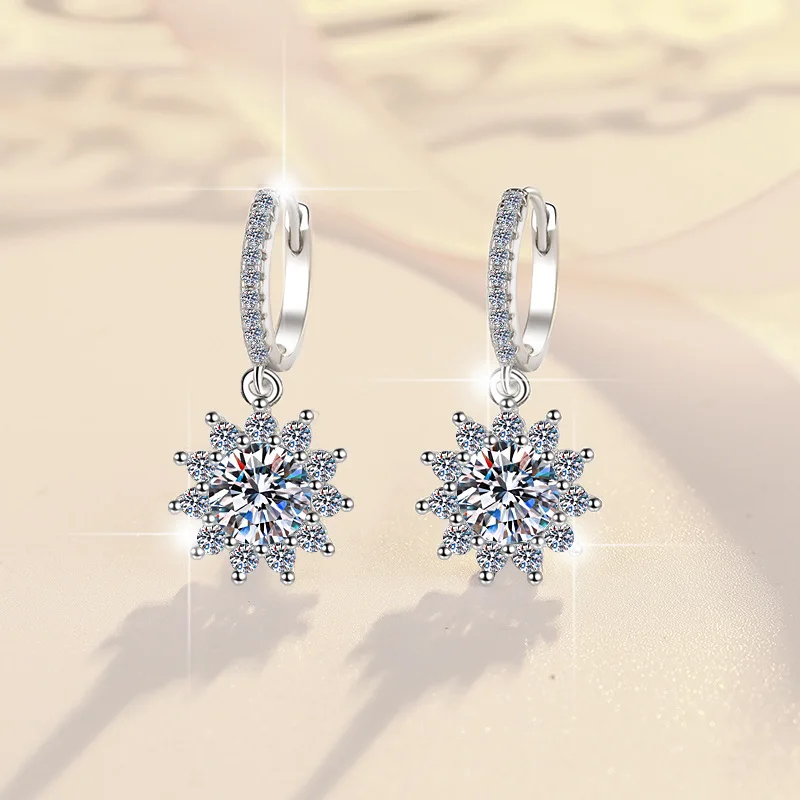 Neue Ohrringe aus 925er-Sterlingsilber, Moissanit für Damen, exquisite Freundin, Hochzeit, Verlobung, Schmuck, modisches Geschenk, hohe Qualität