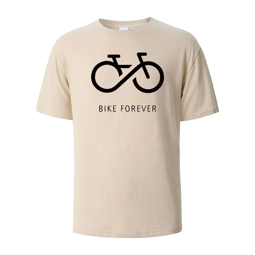 Bike Forever Funny Streetwear Basic T-Shirt For Men Fashion Casual 100% Cotton Clothing Crewneck Breathable Tshirt Hip Hop Tees