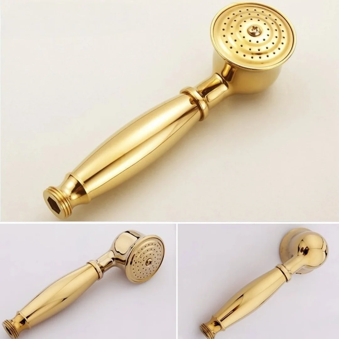 

Brass Rose Gold Bathroom Handheld Shower Head High Pressure Antique Water Saving Sprayer Nozzle Nickel Rainfall Showerhead