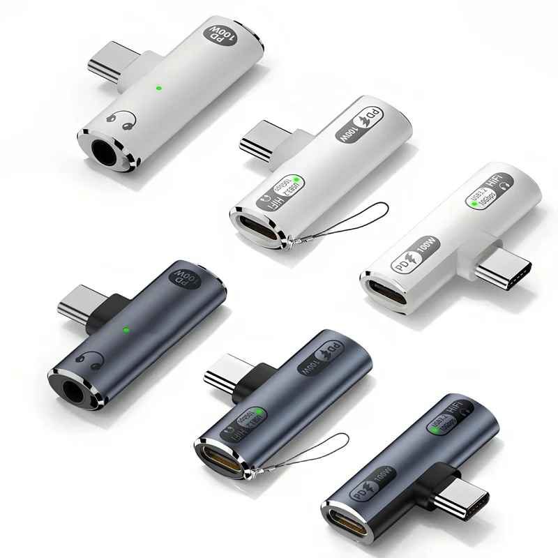 2IN1 USB Type C Adapter PD100W Fast Charging 10Gbps OTG USB-