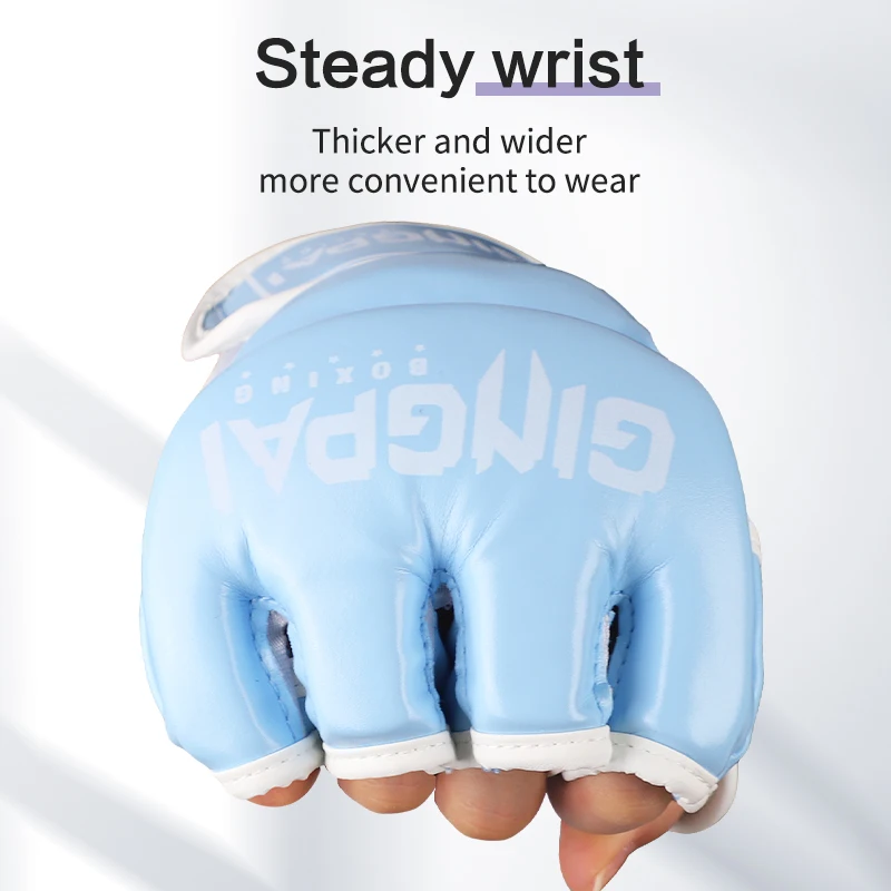 Professional MMA boxing gloves for children, thickened fighting gloves for men and women, Sanda half finger gloves for adults